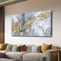 Belmrxne Abstract Wall Art for Living Room Large Grey and Gold Wall Decor Unique Canvas Painting Luxury Wall Prints Aesthetic Bedroom Hanging Artwork 29x58 Inches