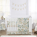 Sweet Jojo Designs 6-Piece Baby Crib Bedding Set (Blue/Yellow Vintage Floral) for Girls, Infants/Nursery incl. BreathableBaby Mesh Liner Blanket, Fitted Sheet, Skirt, Diaper Stacker (Boho Shabby Chic)