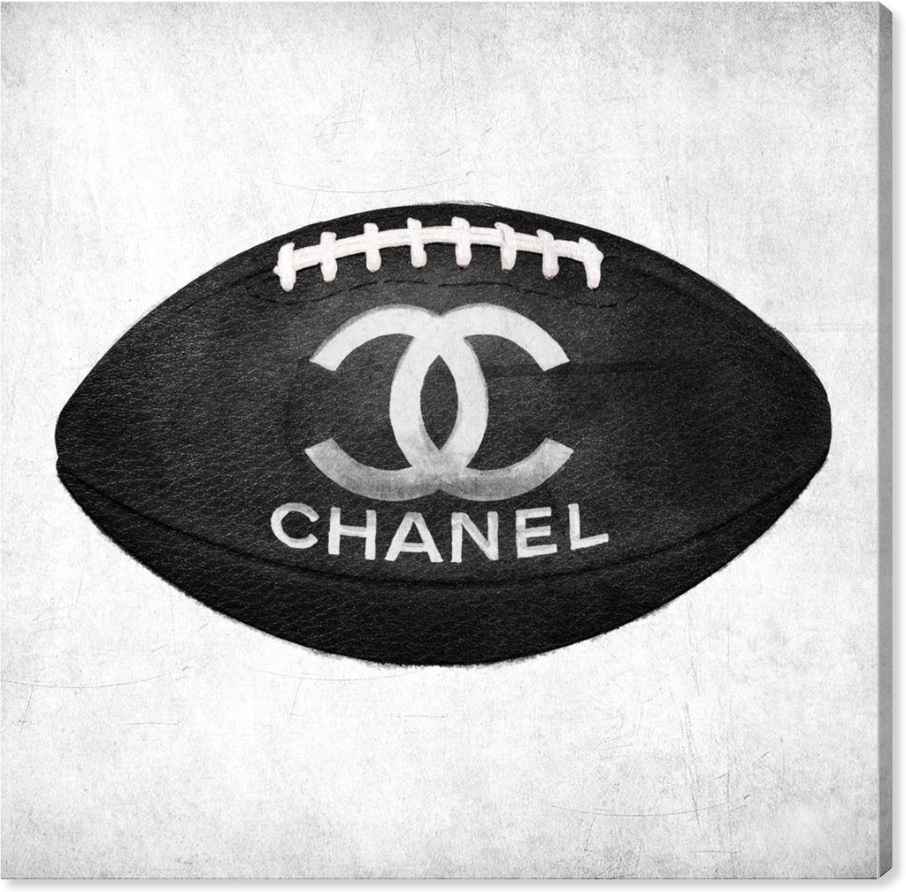 The Oliver Gal Artist Co. Oliver Gal Football' Black Fashion Wall Art Print Premium Canvas 30' x 30' Gray