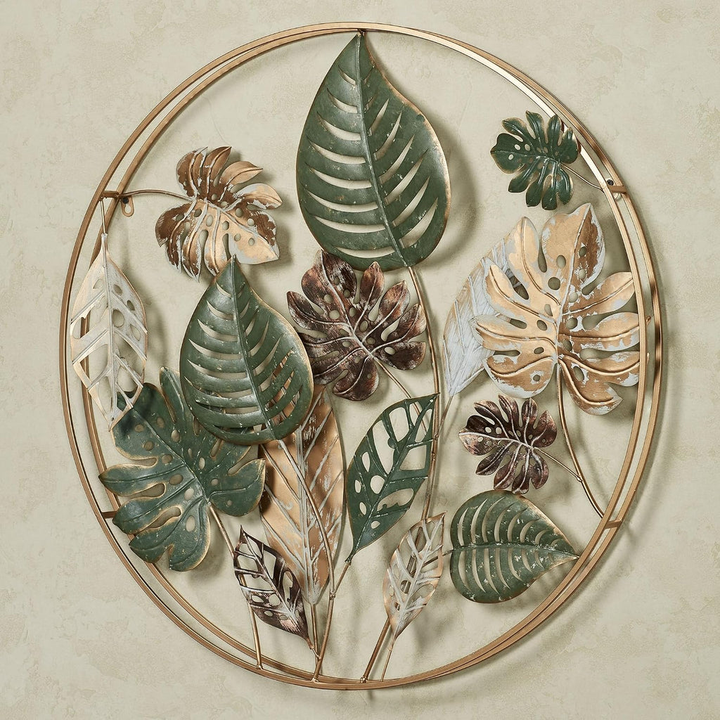 Touch of Class Tropical Impressions Green and Gold Botanical Leaf Wall Sculpture