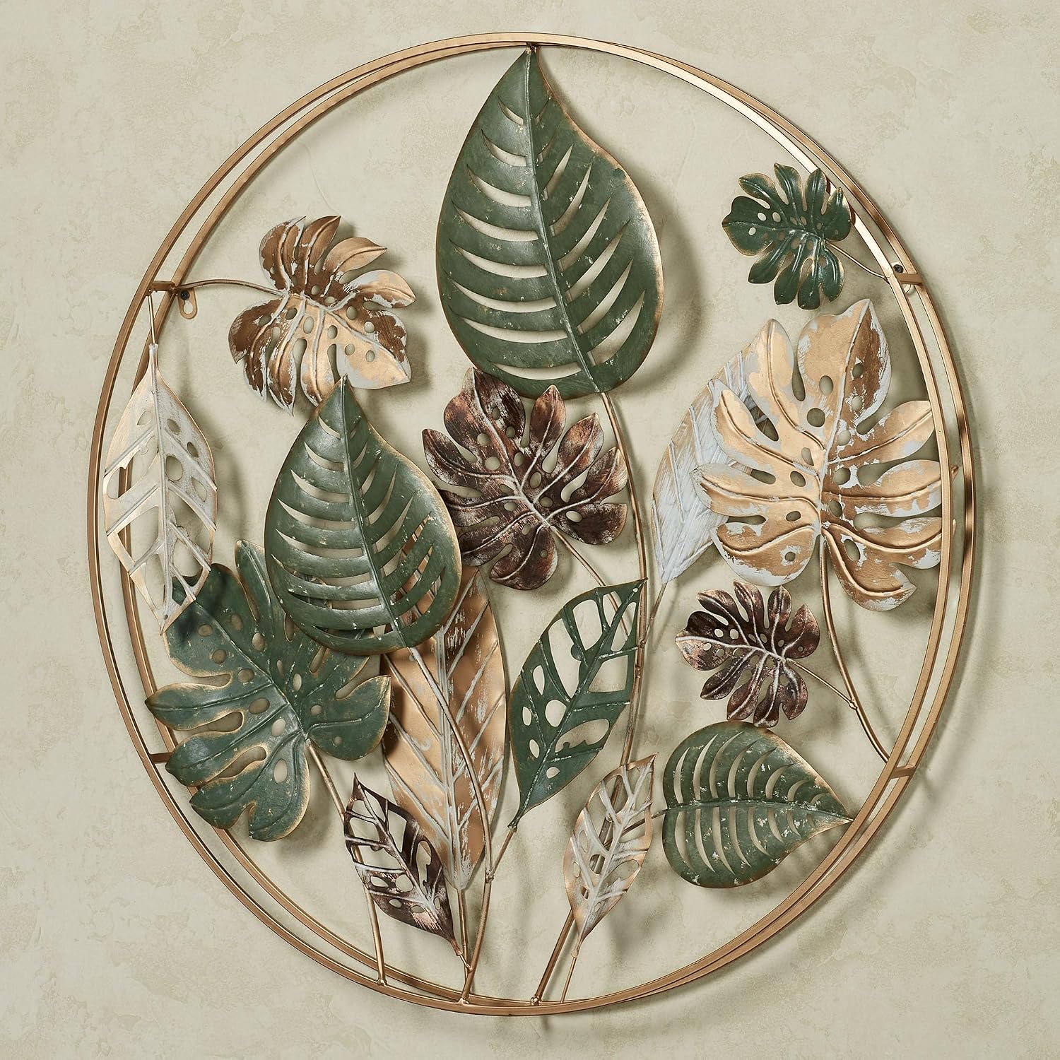 Touch of Class Tropical Impressions Green and Gold Botanical Leaf Wall Sculpture