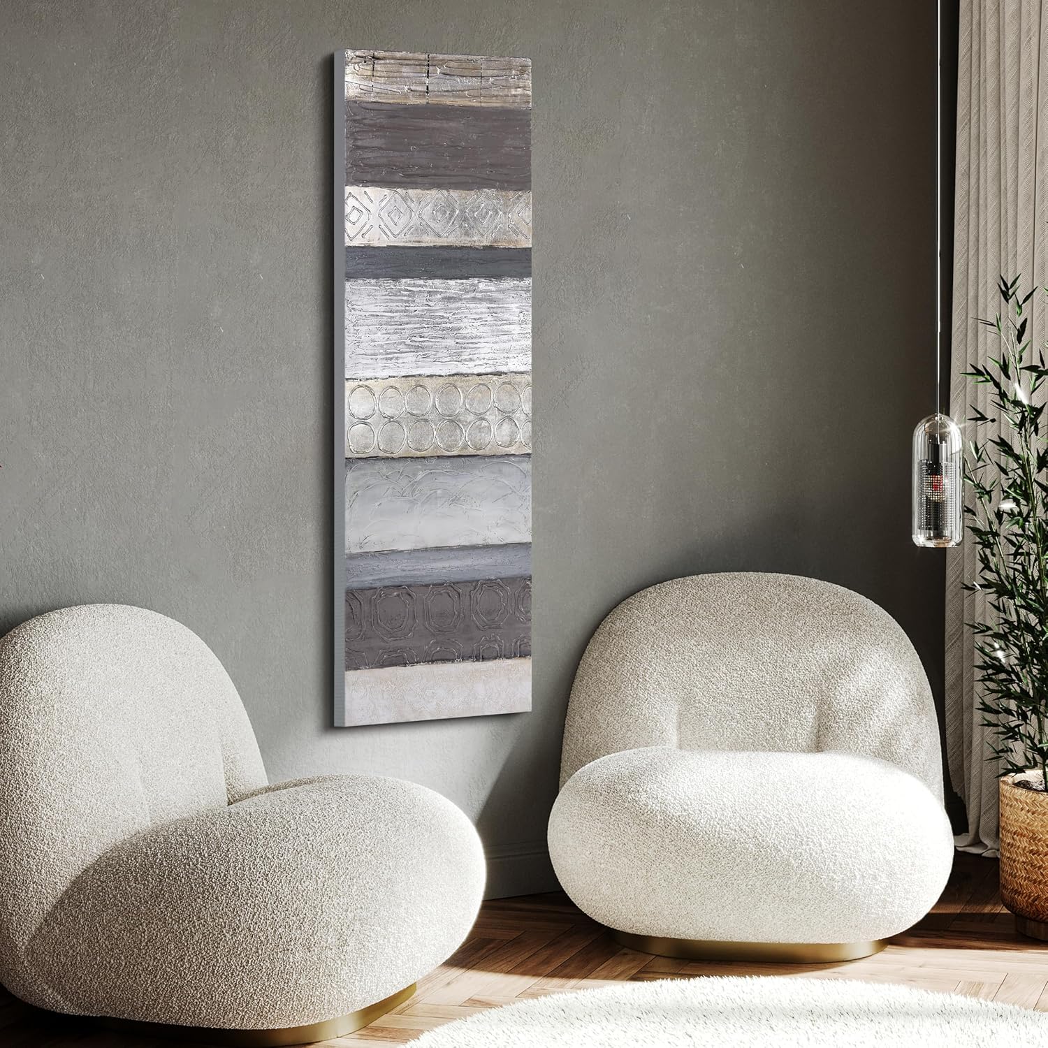 Empire Art Direct Abstract Wall Art Textured Hand Painted Canvas Wall Art, Designed by Martin Edwards, Unframed, 60' x 20', Fluid, Ready to Hang, Living Room, Bedroom