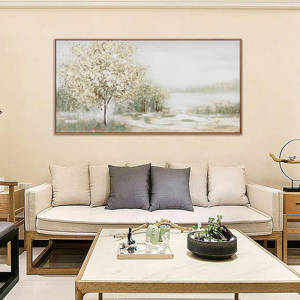 Canvas Wall Art Wall Decor Bedroom Pictures Decoration Spring Scene Nature Landscape Tree Plants Artwork Abstract Wall Art Large Size Modern Painting Framed Pictures For Living Room Home Kitchen Office 29' X 58'