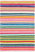 Dash and Albert Bright Stripe Indoor/Outdoor Area Rug - 6' x 9' Multi - Striped Handwoven Washable Accent Rug - Durable, Lightweight, Fade Resistant, High Traffic Areas Sunroom, Deck, Kitchen, Patio