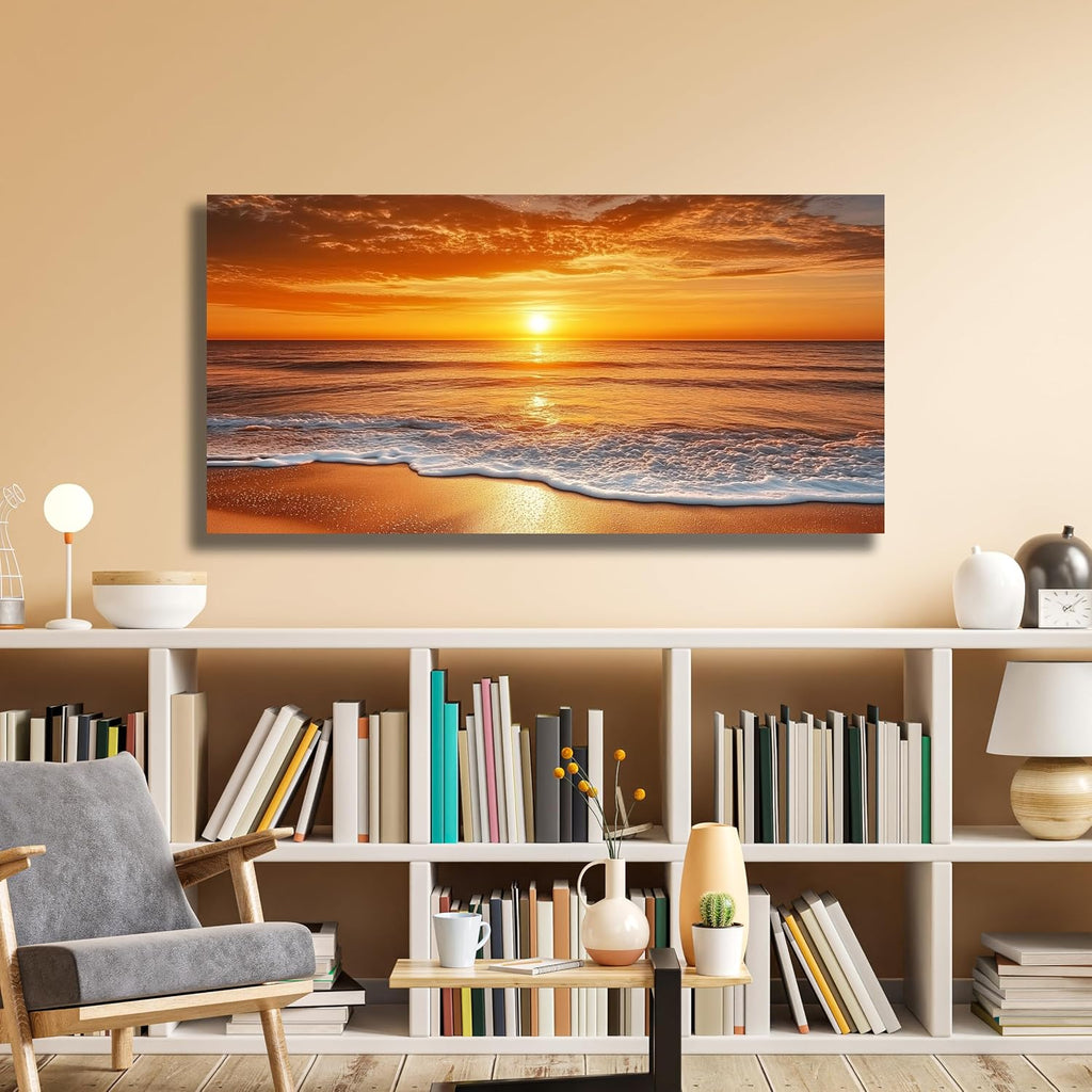 Yuaxker large Beach Canvas Wall Art Modern Funky Poster Prints Wall Decor for Living Room Bedroom Dining Room Office Home Decor 30x60inch