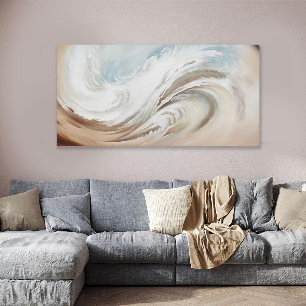 Abstract Wall Art Canvas Wall Paintings Modern Beige Wall Decor Aesthetic Room Decor Wall Art Framed Artwork for Living Room Bedroom Dining Room Home Office Decor 29'x58'