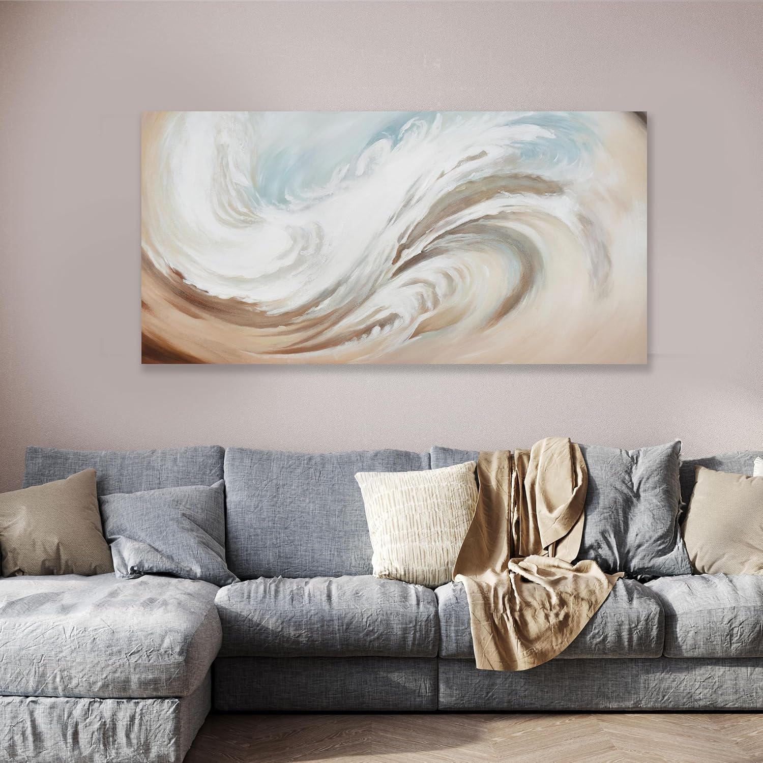 Abstract Wall Art Canvas Wall Paintings Modern Beige Wall Decor Aesthetic Room Decor Wall Art Framed Artwork for Living Room Bedroom Dining Room Home Office Decor 29'x58'